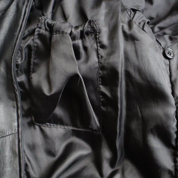 Wilson Men's Leather Vintage Coat Jacket, Genuine Black Leather Jacket, Large - Picture 8 of 15